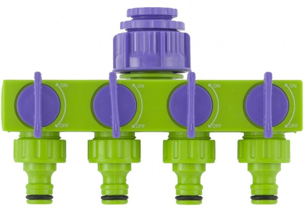 Разветвитель четырёхканальный 1/2"-3/4", регулируемый// Palisad