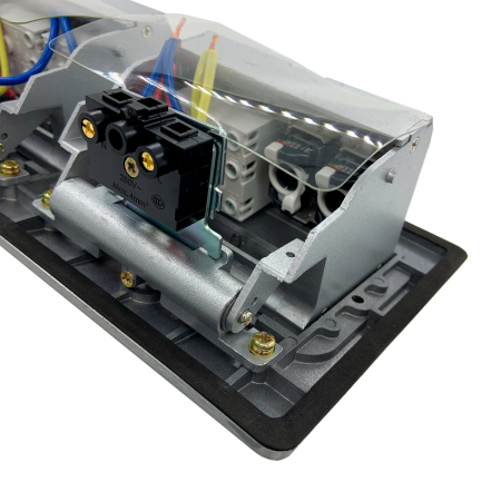 Лючок напольный/настольный на 2х4 модуля, металл, чёрный