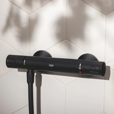 Сместель для душа GROHE Precision термостат, DN 15, черный матовый (345942430)