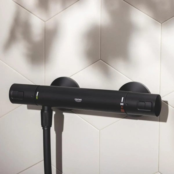 Сместель для душа GROHE Precision термостат, DN 15, черный матовый (345942430)