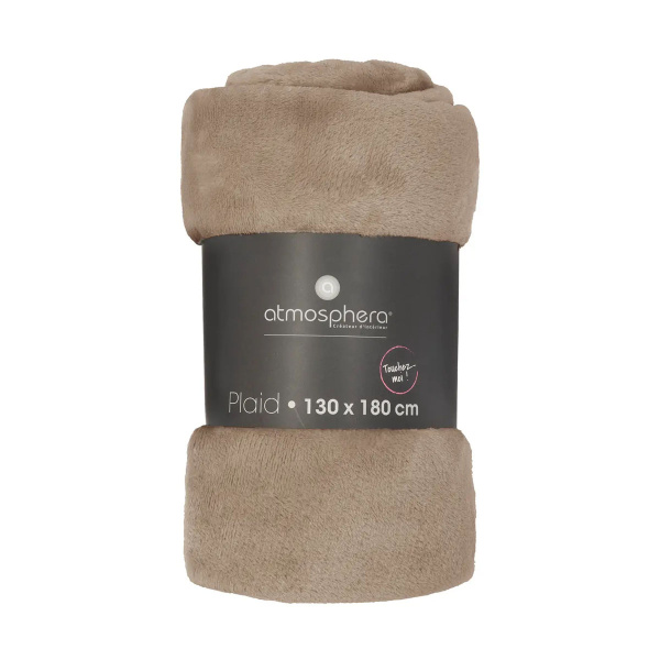 Плед Atmosphera 130х180 см фланель беж 156047D