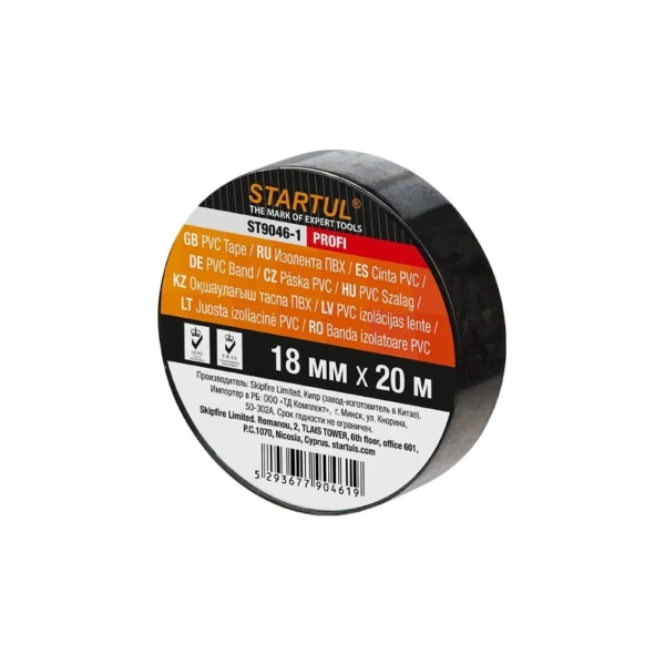 Изолента ПВХ 18ммх20м черная STARTUL PROFI (ST9046-1), арт.ST9046-1