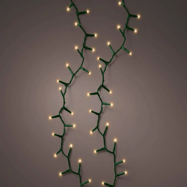 Электрогирлянда Нить 7,5 м 350 LED IP44 теплый свет зеленый провод таймер 8 ч диммер 220 В 495370 Km