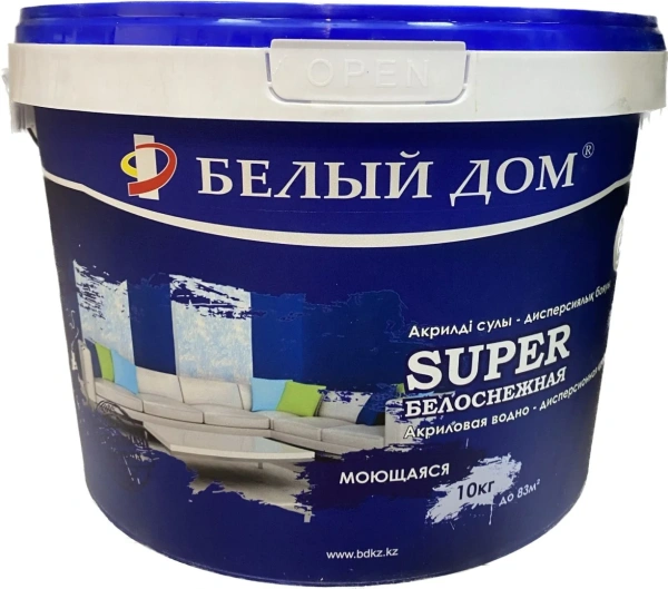 Краска акриловая моющаяся Белый Дом SUPER 10 кг