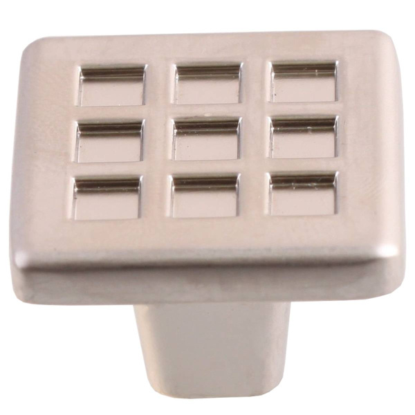 Ручка кнопка перф.квадрат (матовый никель 1 шт)