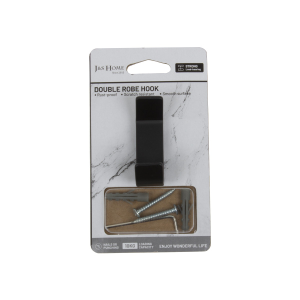 Крючок для ванной комнаты J&S Home одинарный черный JS186004