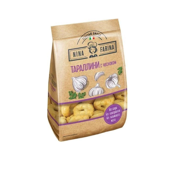 Тараллини Nina Farina 180г с чесноком