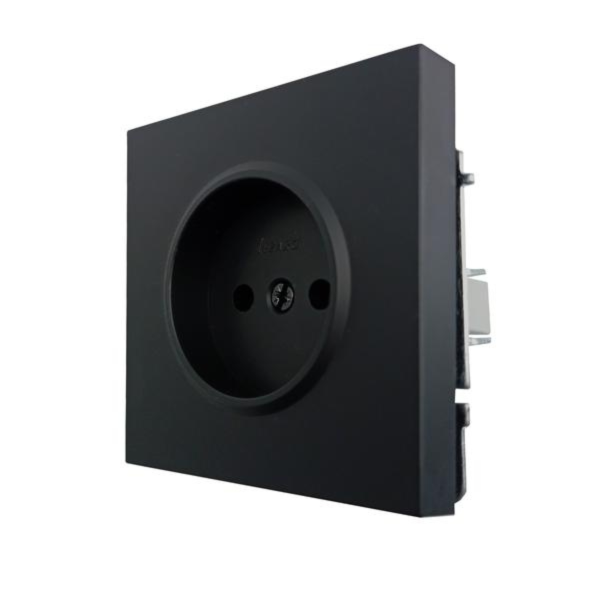 Розетка 704-4288-121BQC ZIMA б/з бакалит черная матовая (механизм)