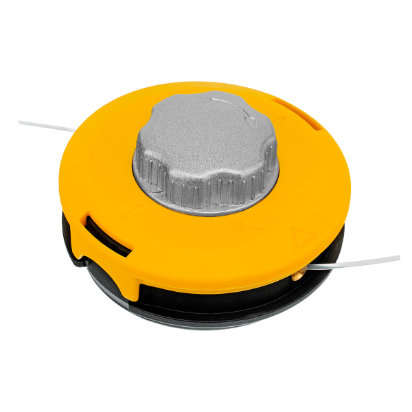 Катушка для мотокосы, полуавтомат.,легкая загрузка лески, гайка M10x1,25, алюм.кнопка// Kronwerk Катушка для мотокосы, полуавтомат.,легкая загрузка лески, гайка M10x1,25, алюм.кнопка// Kronwerk