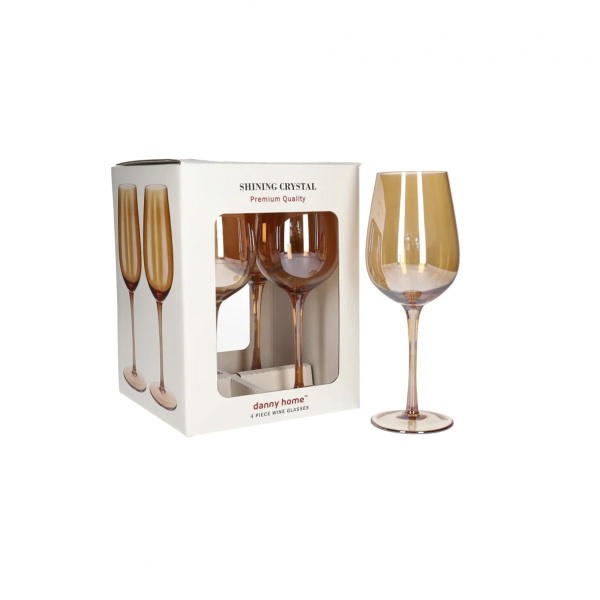 Набор бокалов для вина DH Orange Crystal 450 мл 4 шт 7,5х23см медовый CB04-20