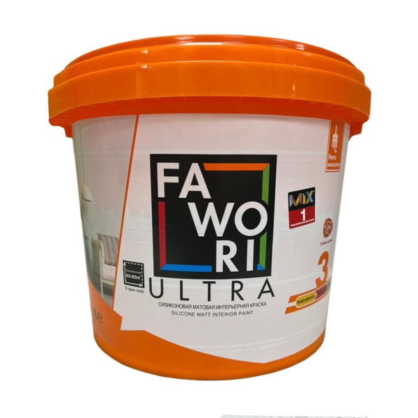 Краска силиконовая FAWORI ULTRA 3 MIX-1 матовая 5 л. Краска силиконовая FAWORI ULTRA 3 MIX-1 матовая 5 л.