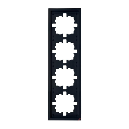 Рамка ZIMA 704 4200 149 4-ая горизонтальная черная матовая