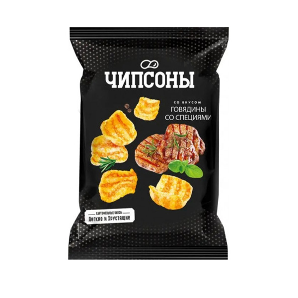 Чипсы со вкусом говядины со специями «Чипсоны», 40 г