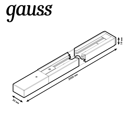 Шинопровод Gauss накладной 2м белый TR102