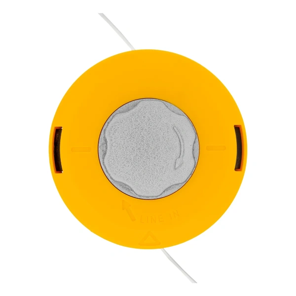 Катушка для мотокосы, полуавтомат.,легкая загрузка лески, гайка M10x1,25, алюм.кнопка// Kronwerk Катушка для мотокосы, полуавтомат.,легкая загрузка лески, гайка M10x1,25, алюм.кнопка// Kronwerk