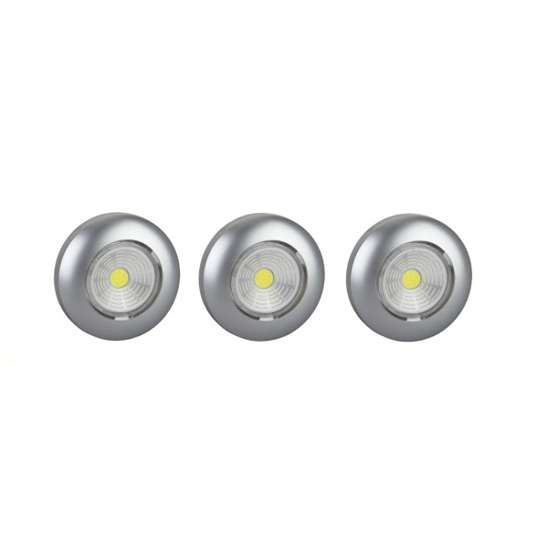 Фонарь-подсветка сд Pushlight 3Pack металлик, COB 3 Вт, 3 шт, бат. 3xAAA, Ritter 29100 8