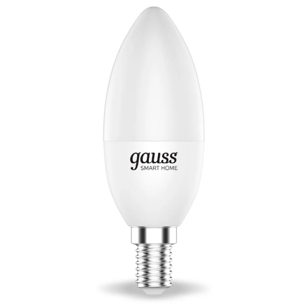 Лампа Gauss Smart Home С37 5W 470lm 2700-6500К Е14 RGBW+изм.цвет.темп.+диммирование LED 1190112