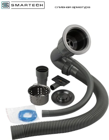 Мойка врезная SMARTECH BLACK ДЕКОР 500x450x225