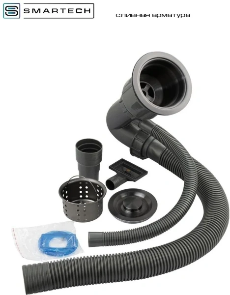 Мойка врезная SMARTECH BLACK ДЕКОР 500x450x225
