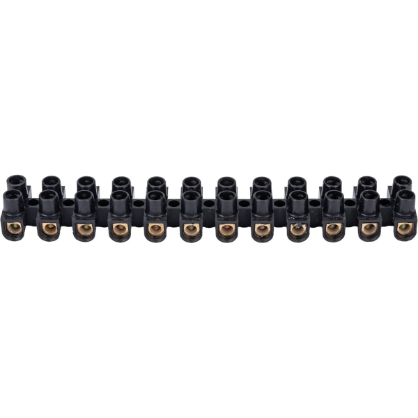 Клемма винтовая, ЗВИ-5, пластик, 2,5-6мм², черная, 1шт., 12 пар, 26623 5, duwi