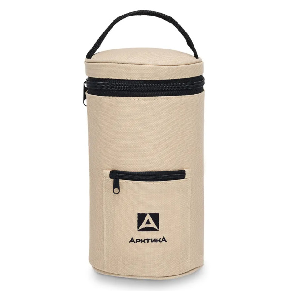 Термос Арктика 301-1000А вакуумный с широким горлом и чехлом 1200 мл серебристый