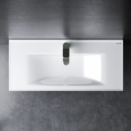 Раковина AM.PM M85AWCC1002WG X-Joy мебельная, керамическая, 100 см, встроенная, цвет: белый, глянец,