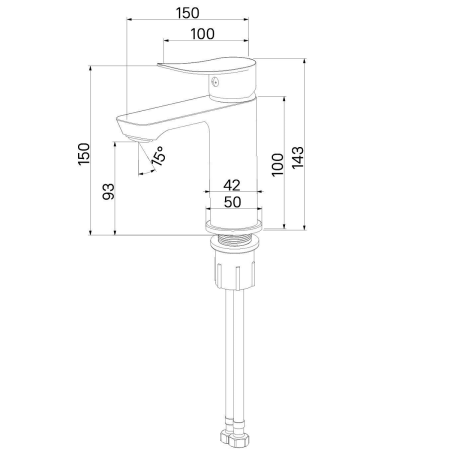 Смеситель д/р Milardo Demi DEMSB00M01 глянцевый хром