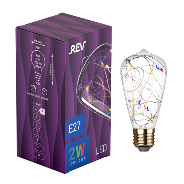 Лампа Rev VINTAGE RGB Starry ST64 E27, DECO Premium (32447 8)