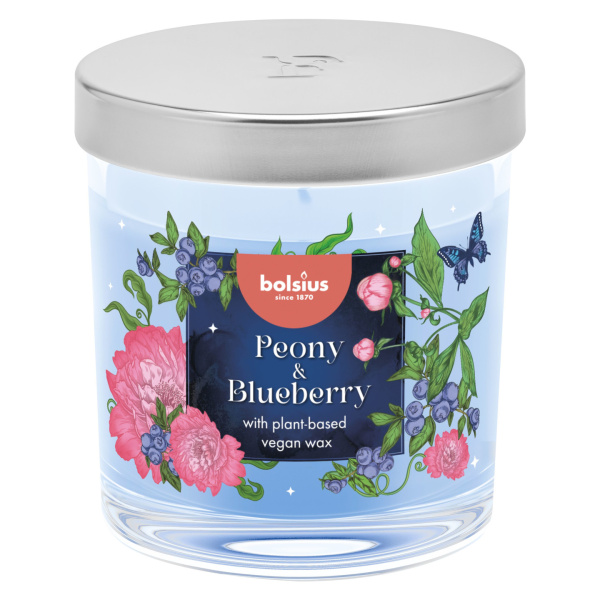 Аромасвеча Bolsius в стакане 8х7,2 см Peony & Blueberry