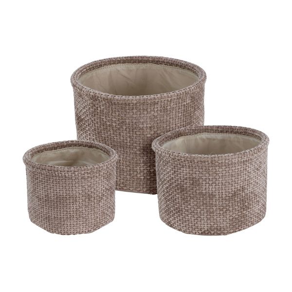Набор круглых корзин 3 шт коричневые AAE444240 К