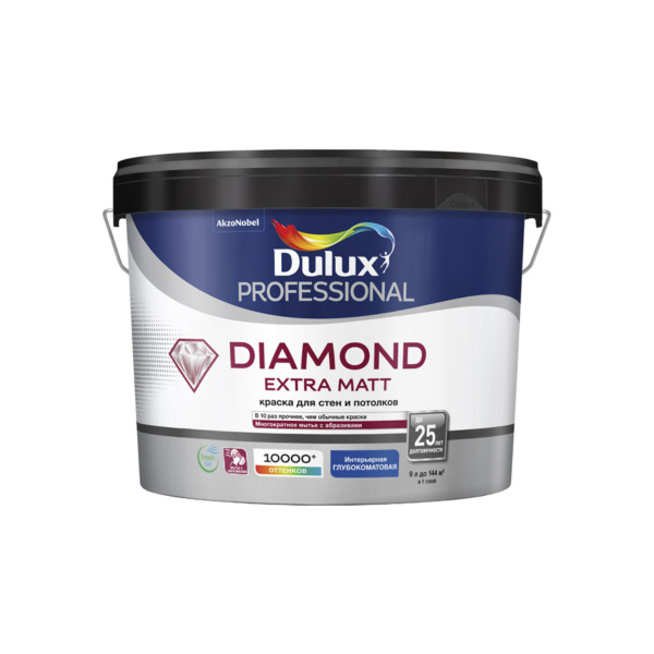 Краска Dulux Professional Diamond Extra Matt глуб/мат BW 9л Краска Dulux Professional Diamond Extra Matt глуб/мат BW 9л