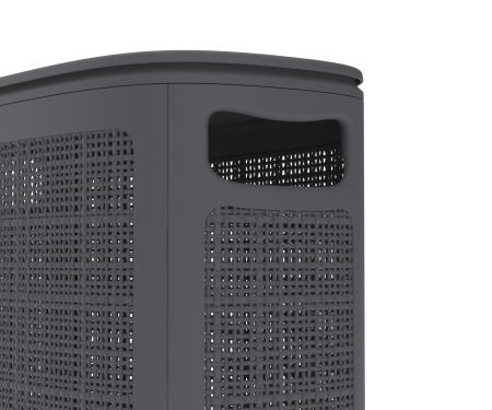 Корзина для белья Альт-Пласт Лён 45л 43×20×60см графит АП 1068