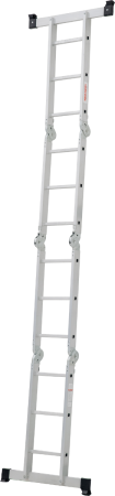 Четырехсекционная лестница-трансформер, стремянка, алюминиевая, шарнирная 4х3, нагрузка до 120 кг