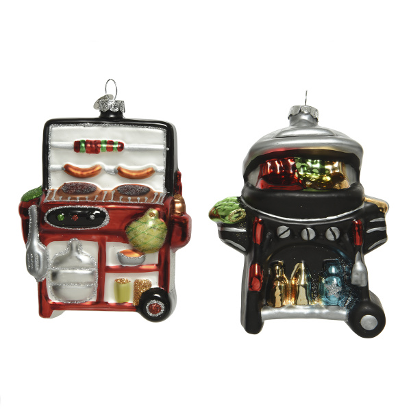 Украшение подвесное Барбекю 5,4х9,2х12,4 см 2 вида в ассорт.стекло 120725 Kmg