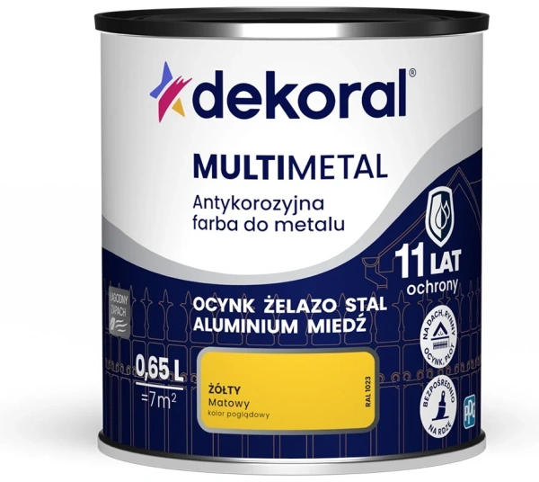 Dekoral краска антикорроз. для металла Multimetal жёлт 0,65л