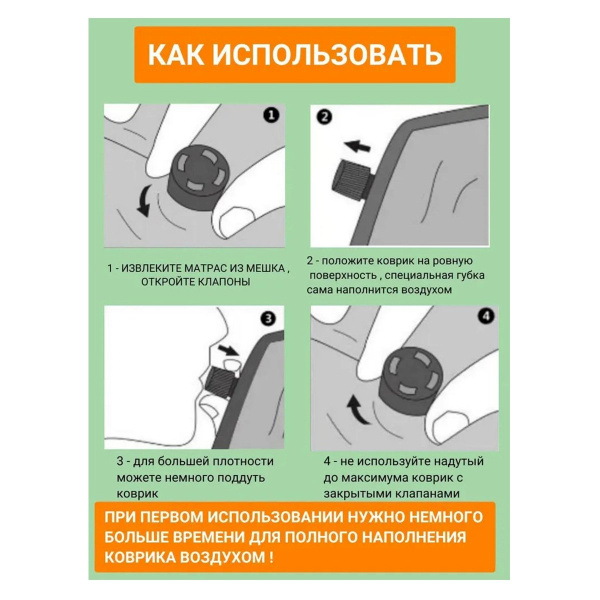 Коврик самонадувающийся в чехле Sanjia 2-х местный 192х132х5 см бежевый G05-9A CN