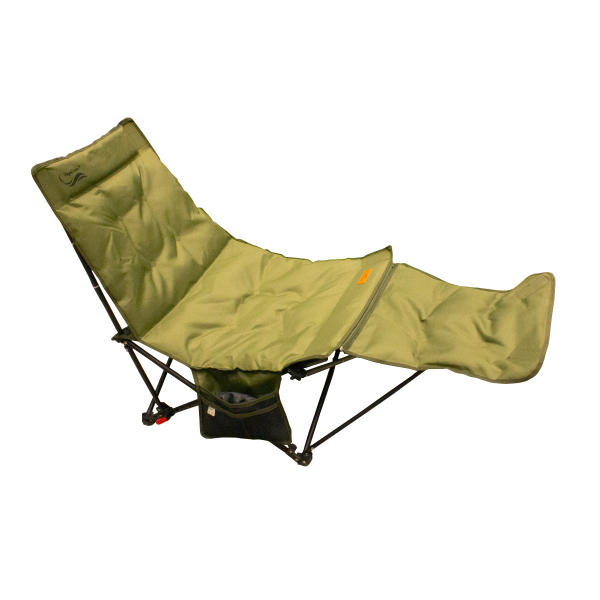 Кресло шезлонг походное откидная спинка, съемная подножка нагрузка до 100 кг зеленый CN