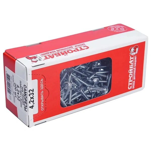 Саморезы для тонк.пластин оц.с буром 4,2х32(200 шт)(кор)