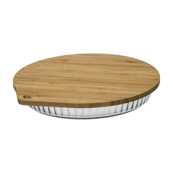 Форма 5Five боросиликатное стекло 32х29,5х4,3 см с бамбуковой крышкой 151466 Форма 5Five боросиликатное стекло 32х29,5х4,3 см с бамбуковой крышкой 151466