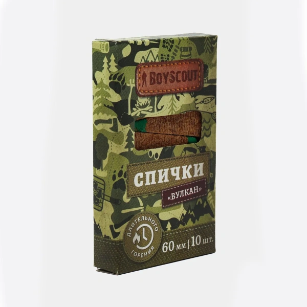 Спички BOYSCOUT Вулкан 60мм 10шт длительного горения