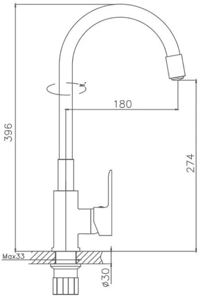 Смеситель д/к Haiba HB 70112-8 белый