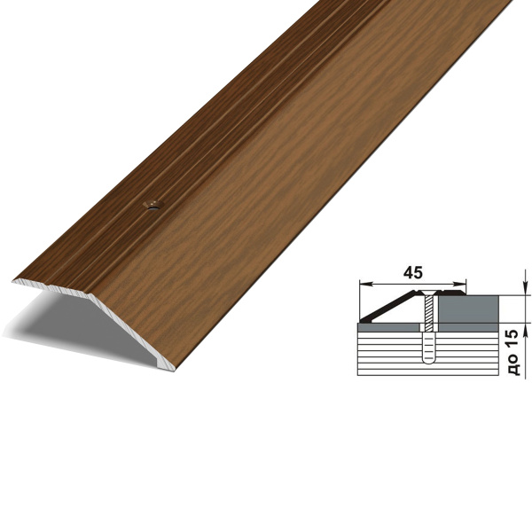 Порог разноуровневый ПР 04 Дуб темный (091) 90 см