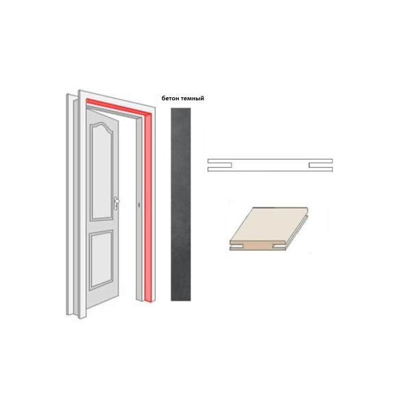 Доборный элемент ТЕЛЕСКОП 10х100х2050 ПВХ бетон темный (Alta) Доборный элемент ТЕЛЕСКОП 10х100х2050 ПВХ бетон темный (Alta)
