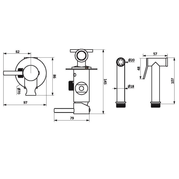 Смеситель Damixa 217000000 Option монтируемый в стену, черный,