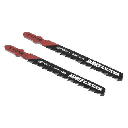 Пилка для лобзика Hammer Flex 204-101 JG WD T101B (2pcs)  дерево\пластик, 74мм, шаг 2.5, HCS, 2шт