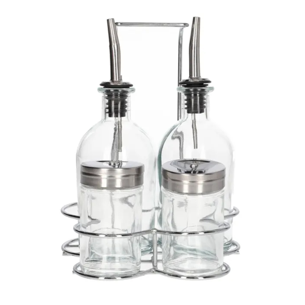 Набор емкостей DH для масла, уксуса и для специй на подставке SD-001