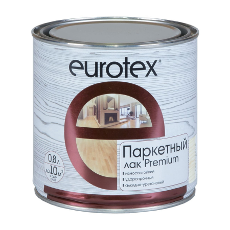 Лак Eurotex-Premium паркетный полуматовый 0.8л