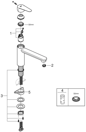Смеситель д/к  Grohe StartCurve 31717000, средний излив