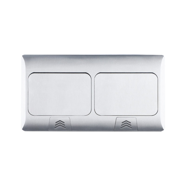 Лючок напольный/настольный на 2х4 модуля, металл, серебро