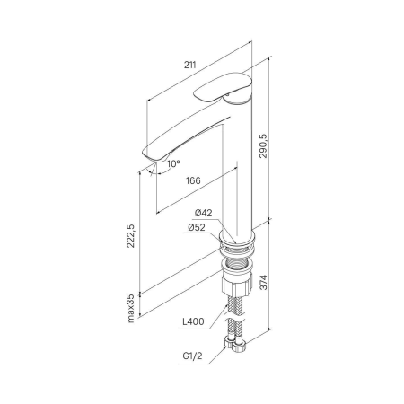 Смеситель д/р Milardo Rora RORBL01M01 черный матовый